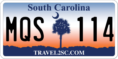 SC license plate MQS114