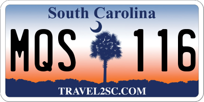 SC license plate MQS116