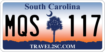 SC license plate MQS117