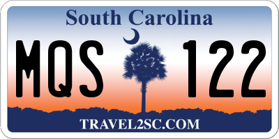 SC license plate MQS122