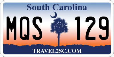 SC license plate MQS129