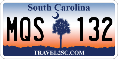 SC license plate MQS132