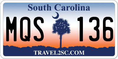 SC license plate MQS136
