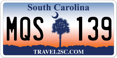 SC license plate MQS139