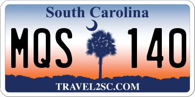 SC license plate MQS140