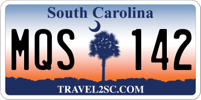 SC license plate MQS142