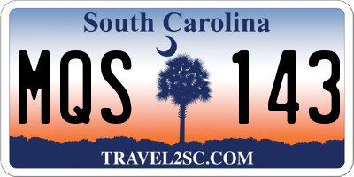 SC license plate MQS143