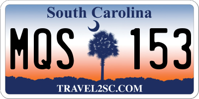 SC license plate MQS153