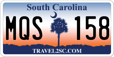 SC license plate MQS158