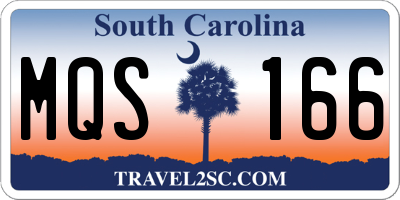 SC license plate MQS166