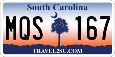 SC license plate MQS167