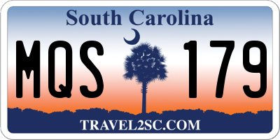 SC license plate MQS179