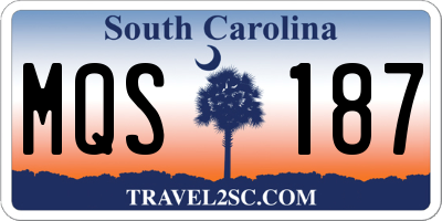 SC license plate MQS187