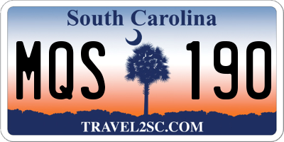 SC license plate MQS190