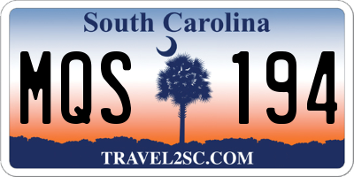 SC license plate MQS194