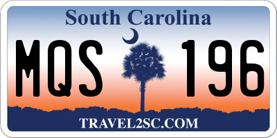 SC license plate MQS196
