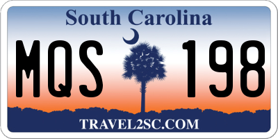 SC license plate MQS198