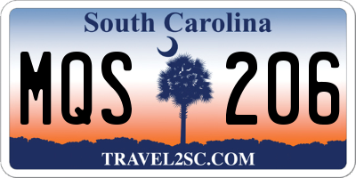 SC license plate MQS206