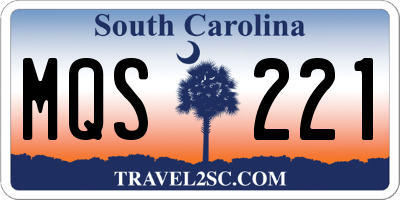 SC license plate MQS221