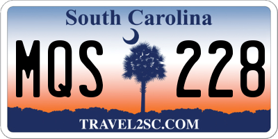 SC license plate MQS228