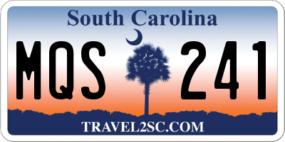 SC license plate MQS241