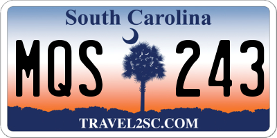 SC license plate MQS243