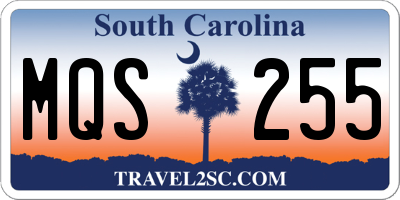 SC license plate MQS255