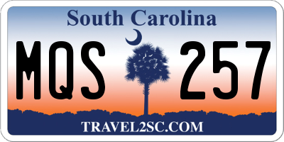 SC license plate MQS257