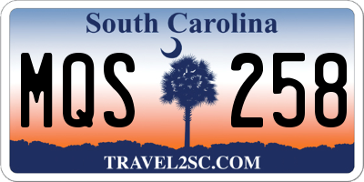 SC license plate MQS258