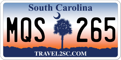 SC license plate MQS265