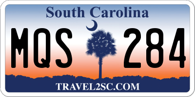SC license plate MQS284