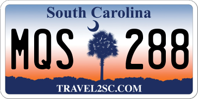 SC license plate MQS288