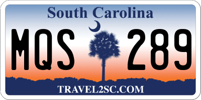 SC license plate MQS289