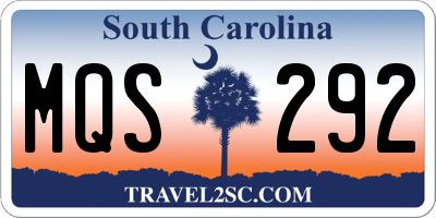 SC license plate MQS292
