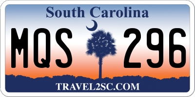 SC license plate MQS296