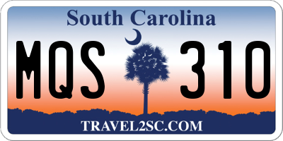 SC license plate MQS310