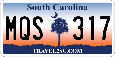SC license plate MQS317