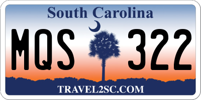 SC license plate MQS322