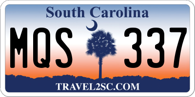 SC license plate MQS337