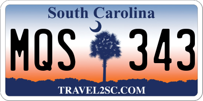 SC license plate MQS343