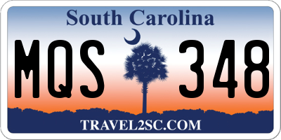 SC license plate MQS348