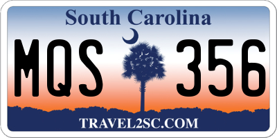 SC license plate MQS356