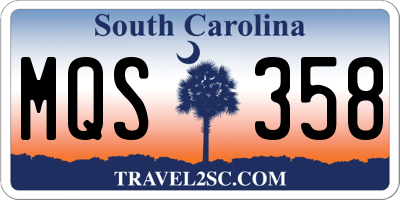 SC license plate MQS358