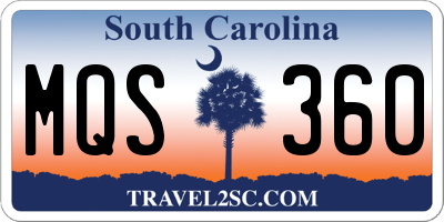 SC license plate MQS360