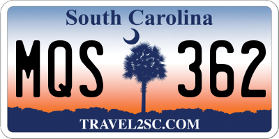 SC license plate MQS362