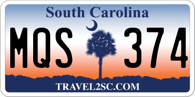 SC license plate MQS374