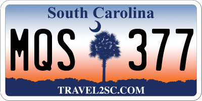 SC license plate MQS377