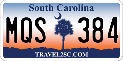 SC license plate MQS384