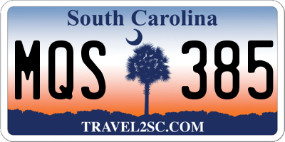 SC license plate MQS385