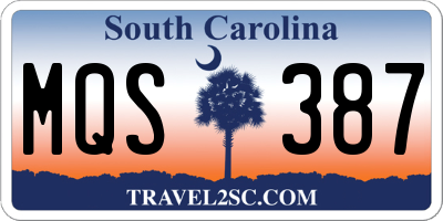 SC license plate MQS387